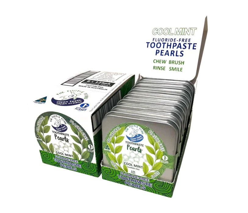 The Turtle Tribe Toothpaste Pearls Cool Mint Fluoride Free
