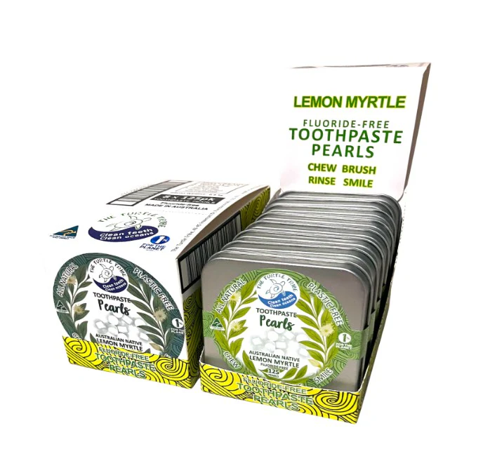 The Turtle Tribe Toothpaste Pearls Lemon Myrtle Fluoride Free
