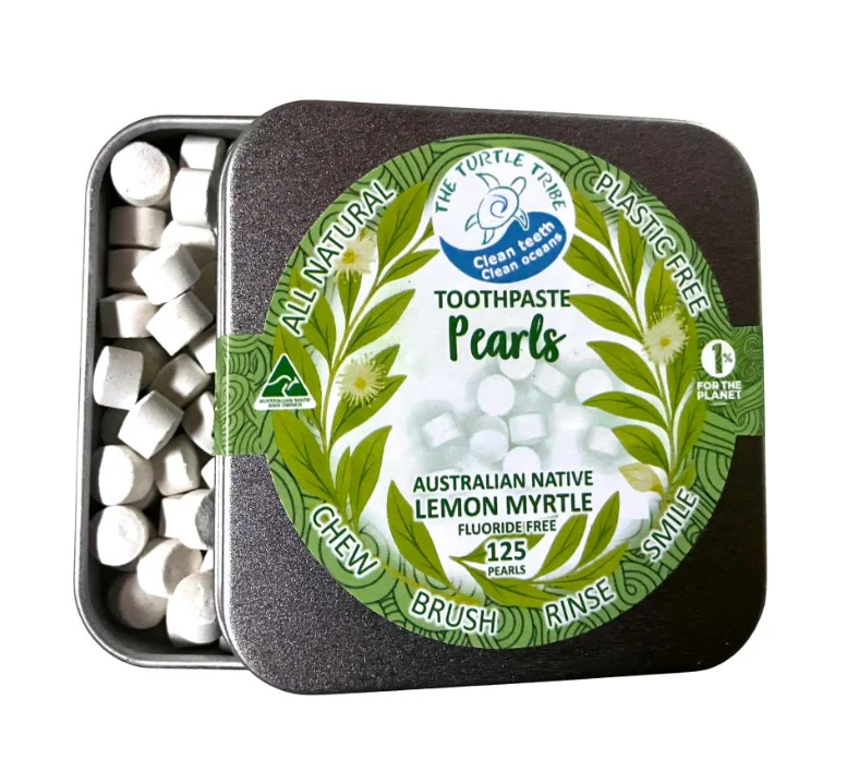 The Turtle Tribe Toothpaste Pearls Lemon Myrtle Fluoride Free - Image 3