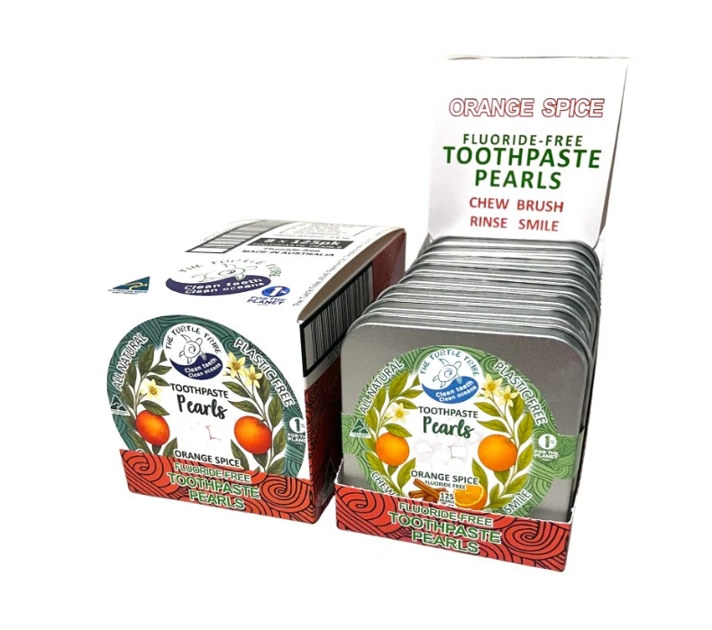 The Turtle Tribe Toothpaste Pearls Orange Spice Fluoride Free