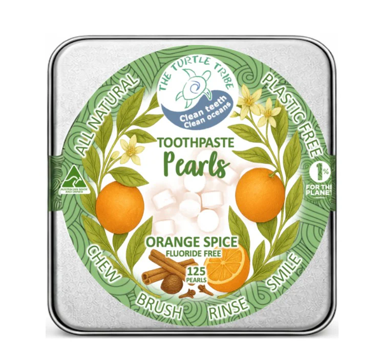 The Turtle Tribe Toothpaste Pearls Orange Spice Fluoride Free - Image 2