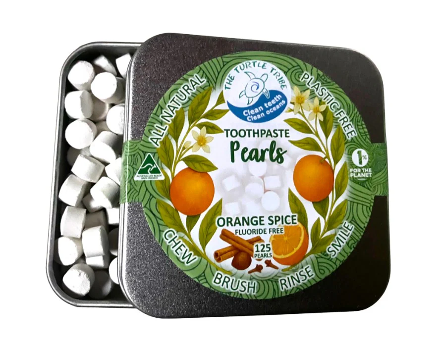 The Turtle Tribe Toothpaste Pearls Orange Spice Fluoride Free - Image 3