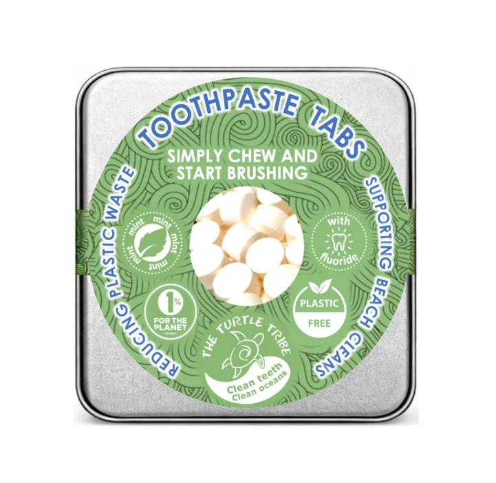 The Turtle Tribe Toothpaste Tablets Mint 125 pack with fluoride - Box of 8 - Image 2