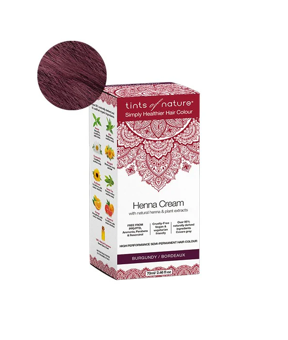 Tints of Nature Semi-Permanent Hair Dye Henna Cream Burgundy
