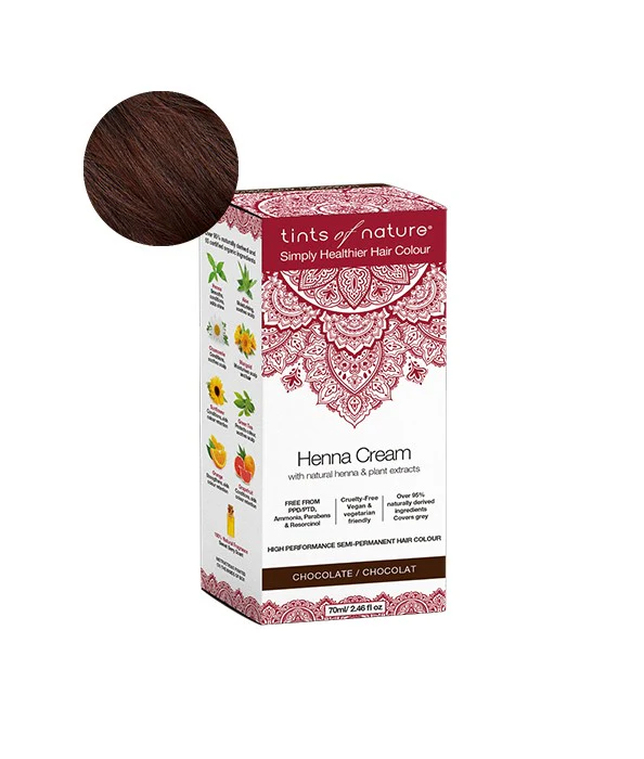 Tints of Nature Semi-Permanent Hair Dye Henna Cream Chocolate