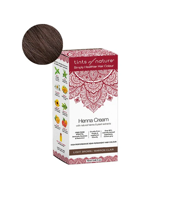 Tints of Nature Semi-Permanent Hair Dye Henna Cream Light Brown