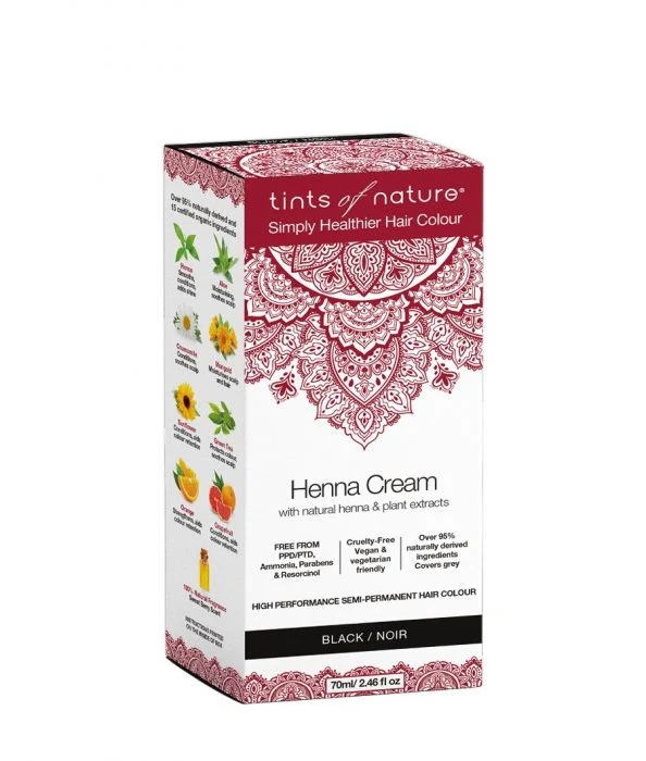 Tints of Nature Semi-Permanent Hair Dye Henna Cream True Black