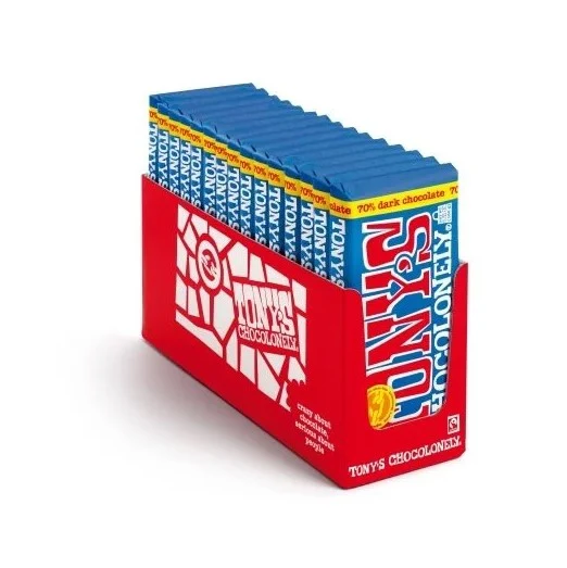 Tony's Chocolonely Dark 70% 180g - Box of 15