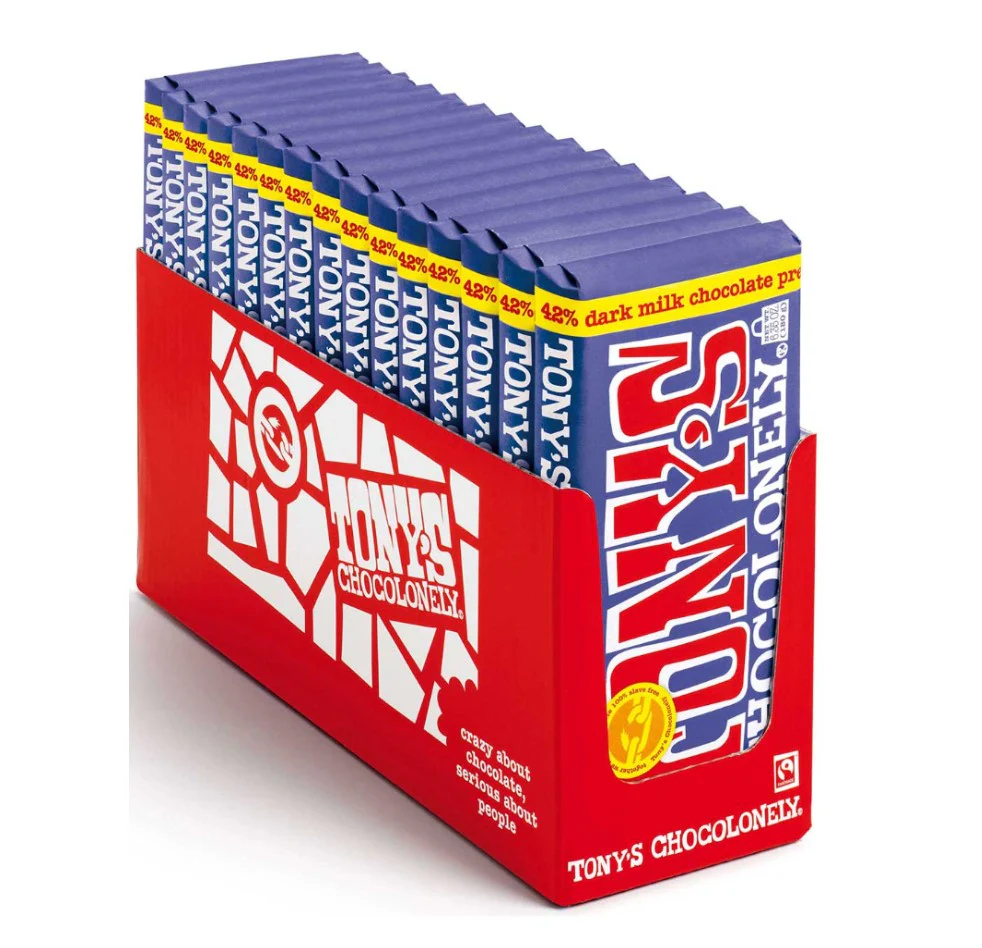 Tony's Chocolonely Dark Milk Pretzel Toffee 180g - Box of 15