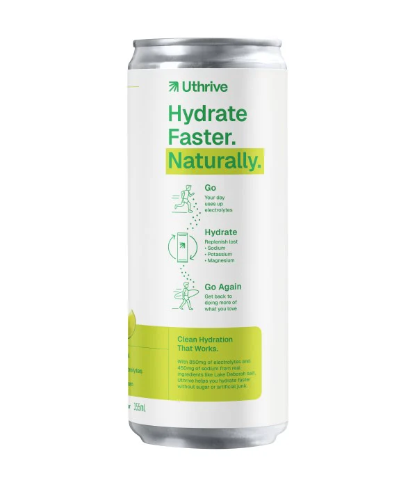 Uthrive Natural Hydration Lime Carbonated 355ml - Box of 12 - Image 4