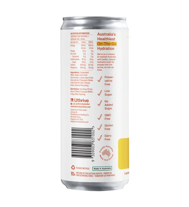 Uthrive Natural Hydration Orange Carbonated 355ml - Box of 12 - Image 3