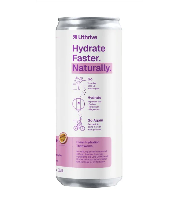 Uthrive Natural Hydration Passionfruit Carbonated 355ml - Box of 12 - Image 4