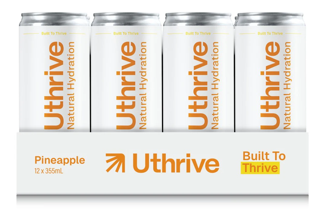Uthrive Natural Hydration Pineapple Carbonated 355ml - Box of 12
