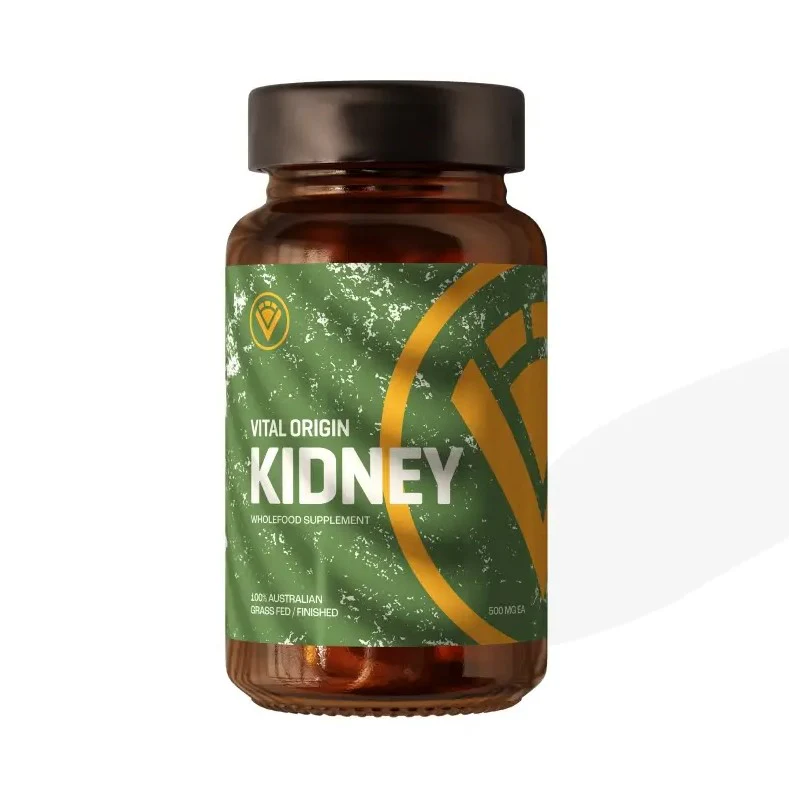 Vital Origin Beef Kidney Capsules Glass Bottle 120 capsules