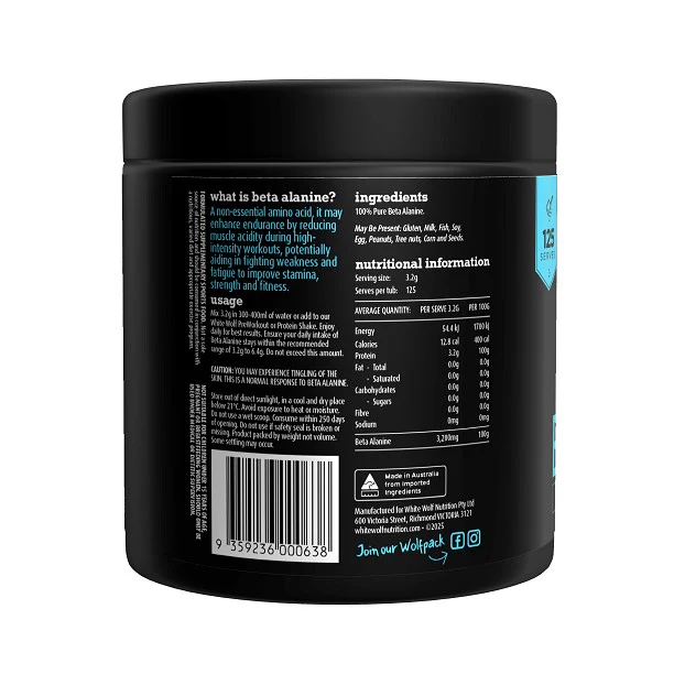 White Wolf Nutrition Beta Alanine 400g - Image 2