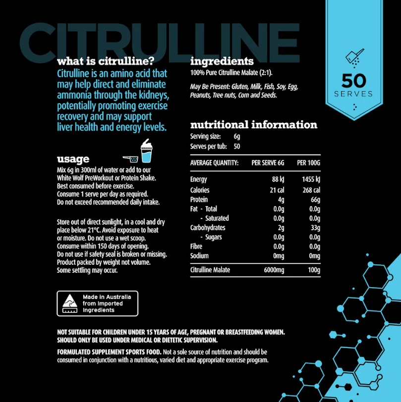 White Wolf Nutrition Citrulline 300g - Image 4