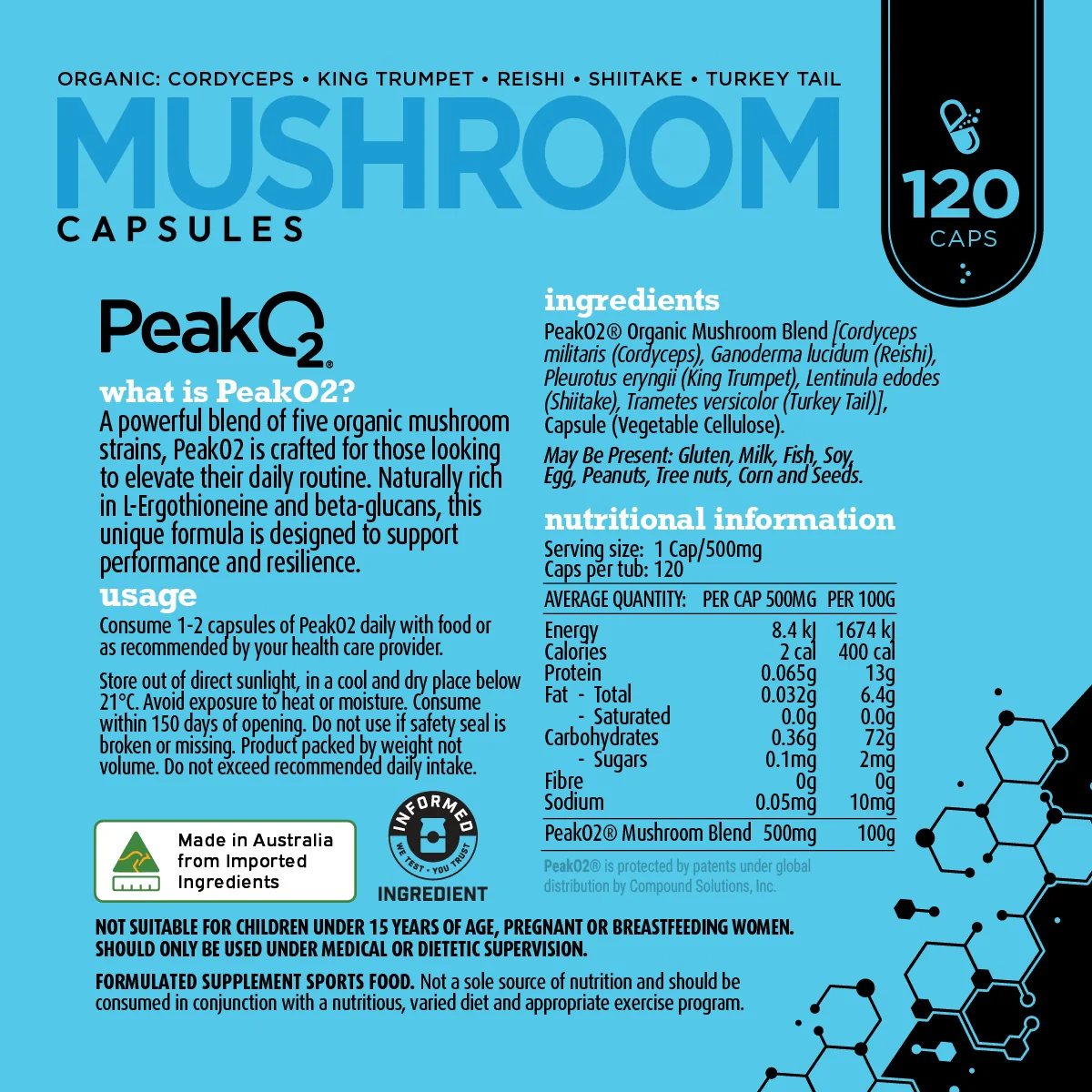 White Wolf Nutrition Performance Mushroom PeakO2 120 caps - Image 4