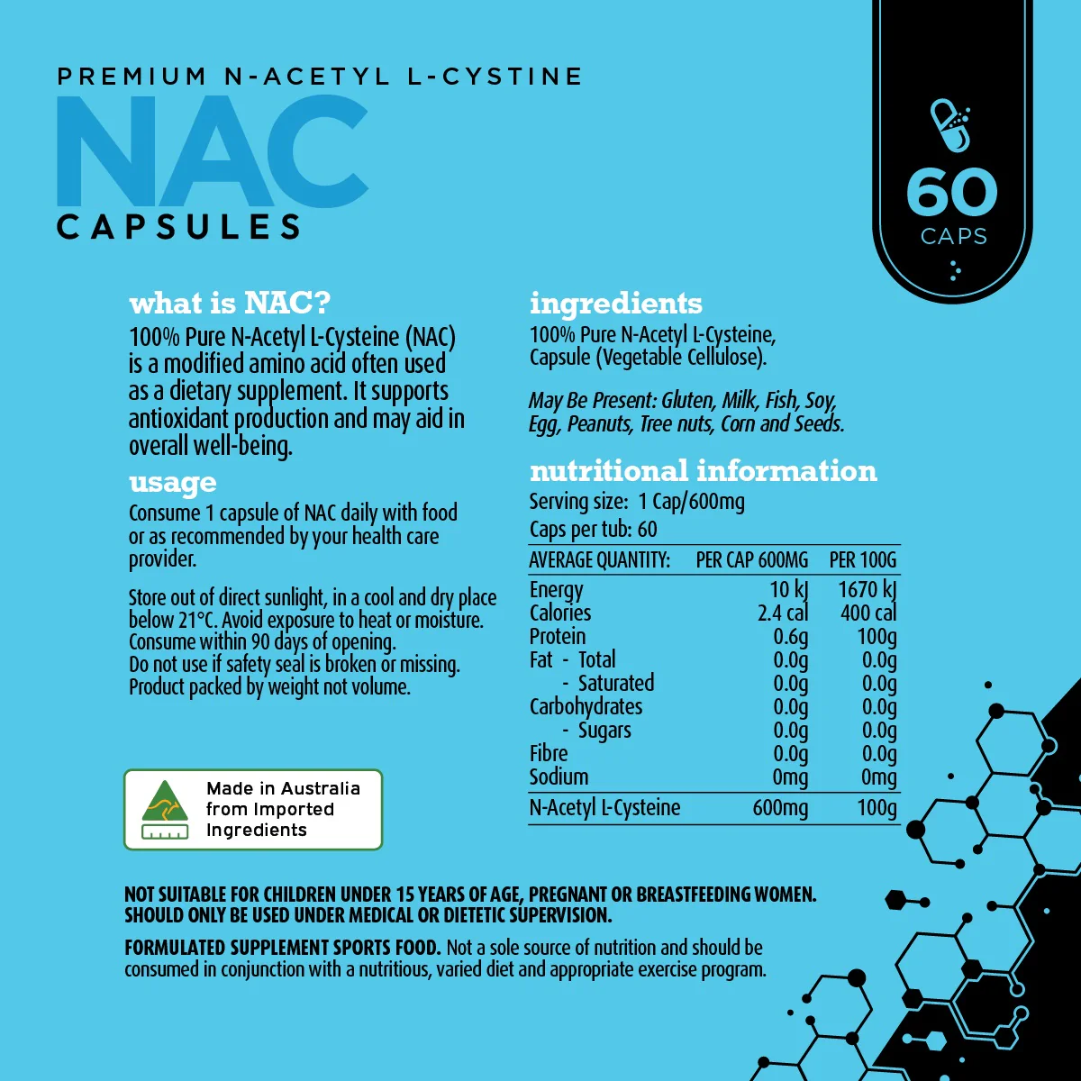 White Wolf Nutrition Pure NAC 60 capsules - Image 4