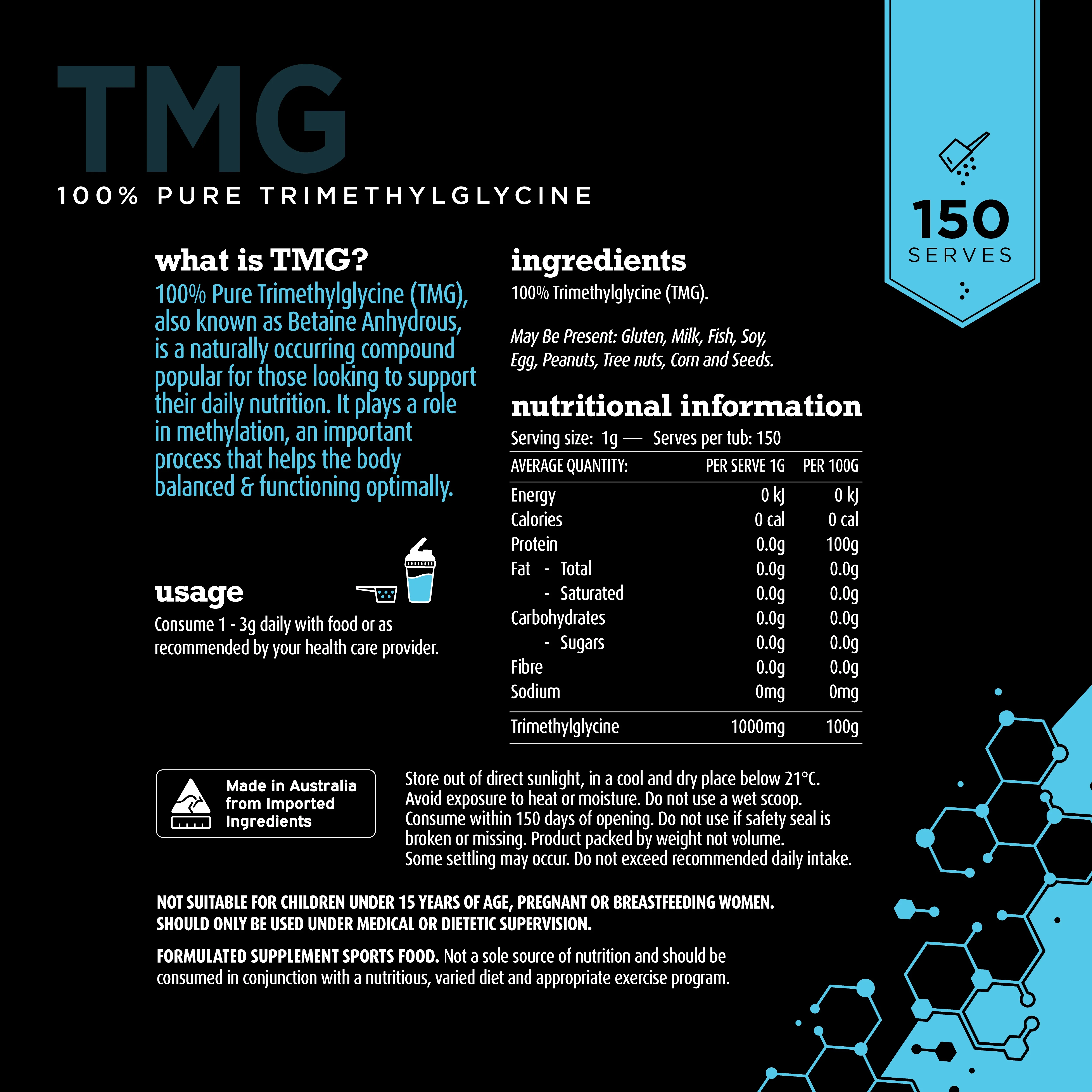 White Wolf Nutrition Pure TMG 150g - Image 4
