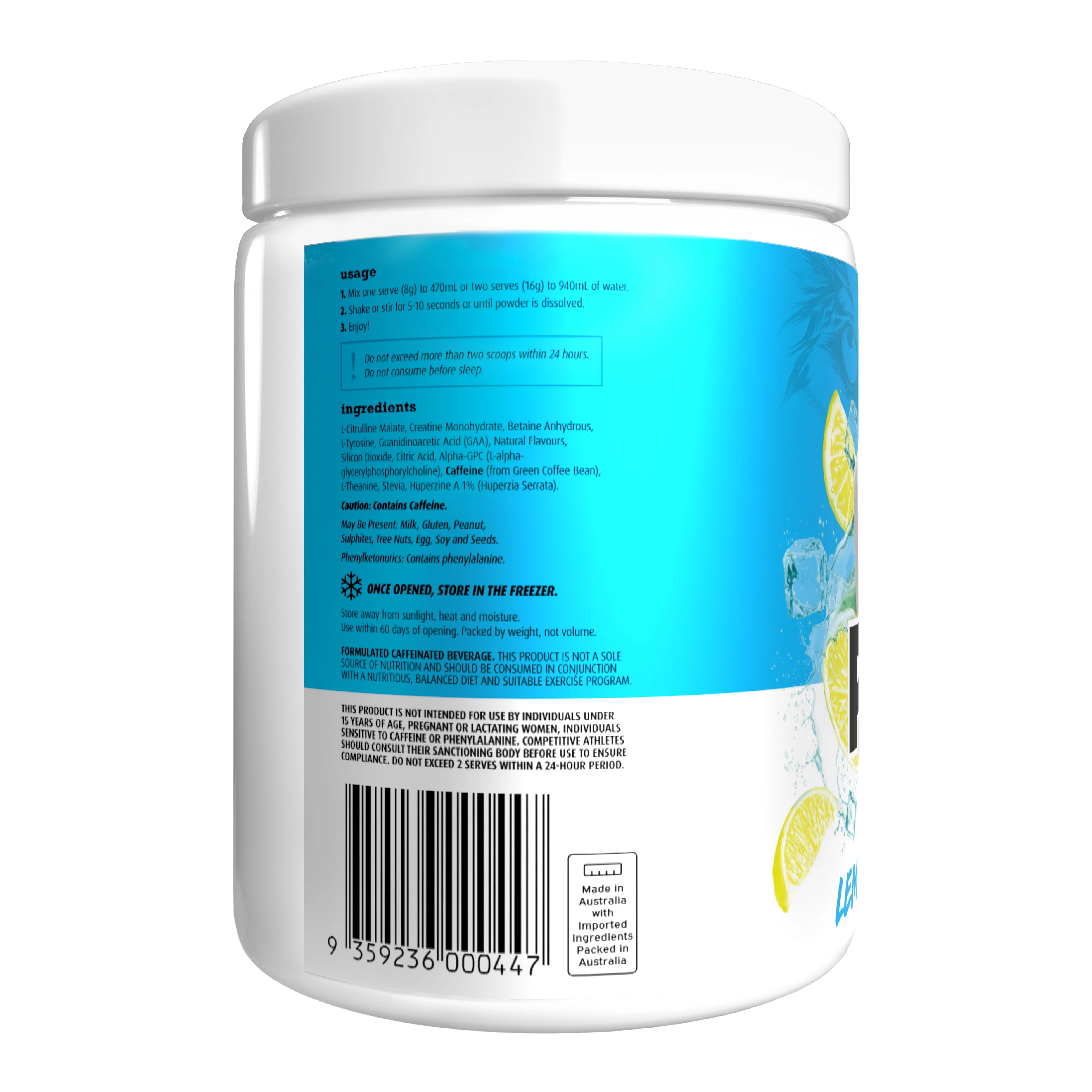 White Wolf Nutrition Tingle Free PR3 Lemonade Ice Block 320g - Image 2