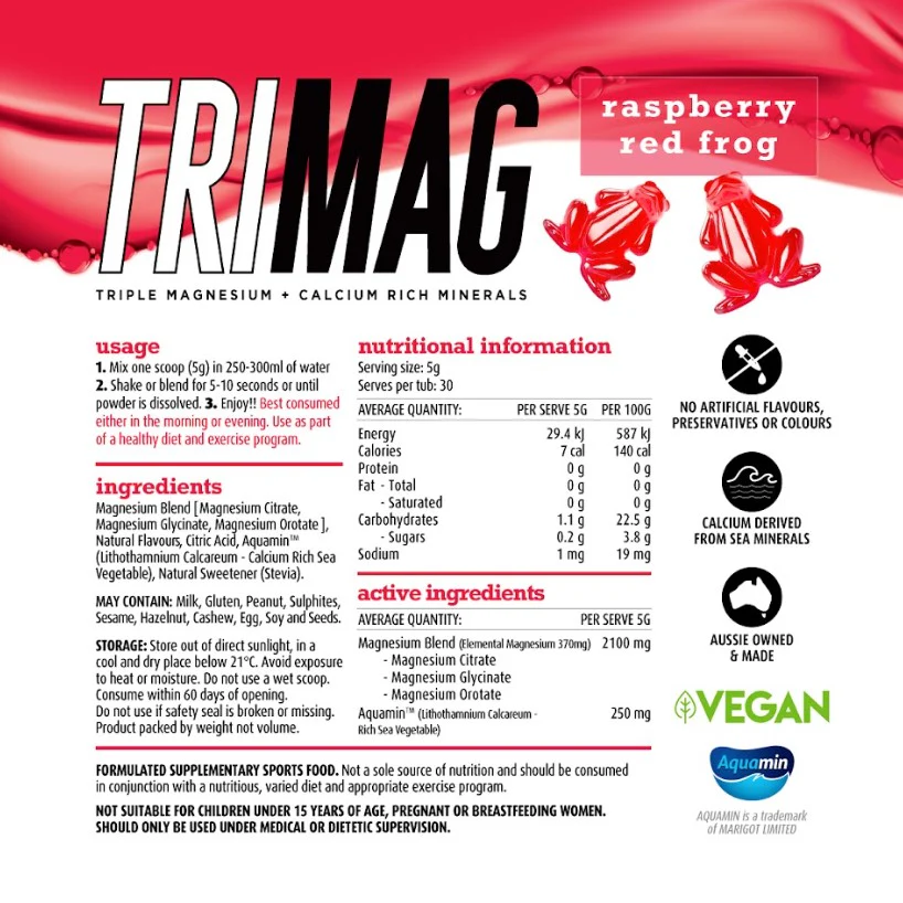 White Wolf Nutrition Tri-Mag Raspberry Red Frog 150g - Image 2