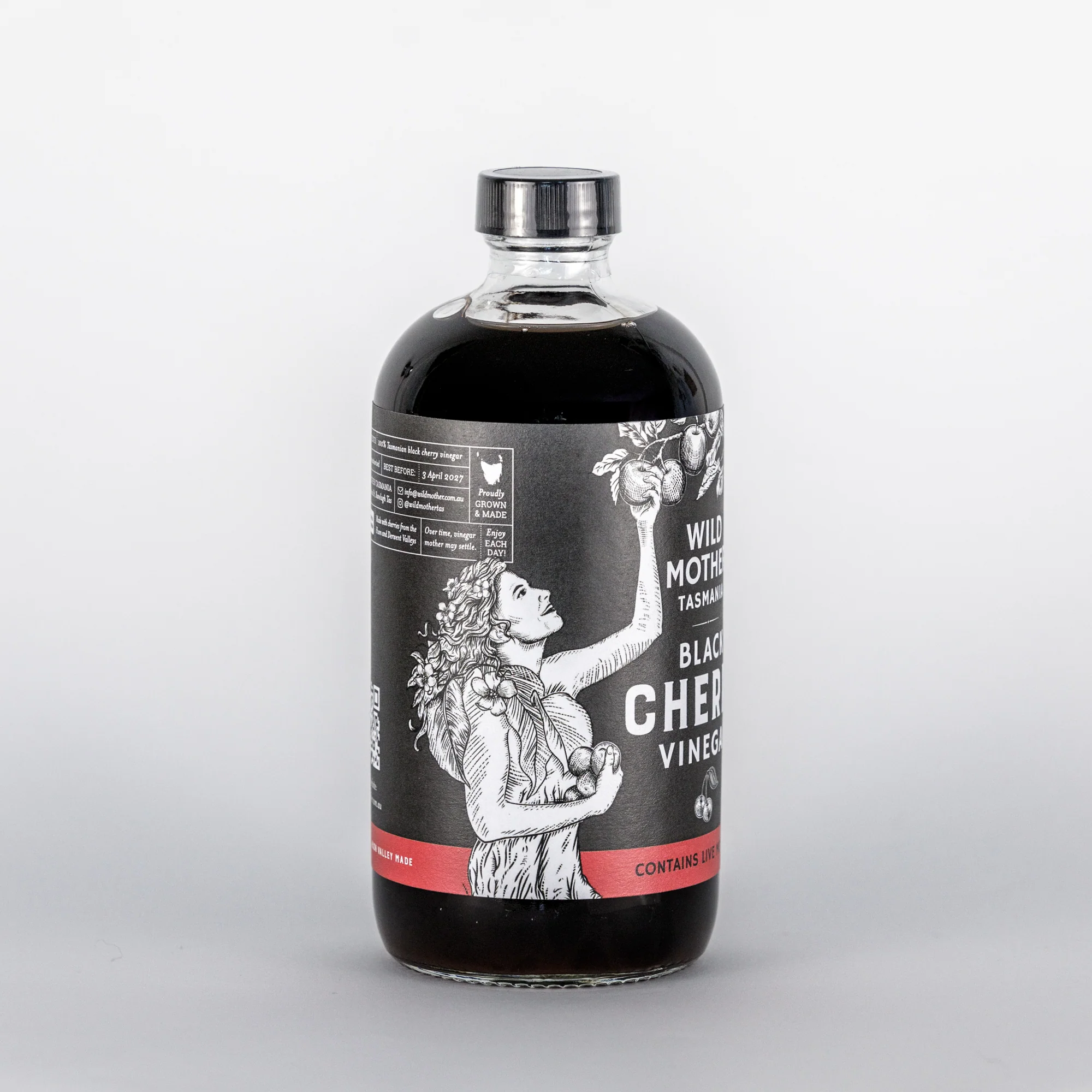 Wild Mother Tasmania Black Cherry Vinegar 500ml - Image 2