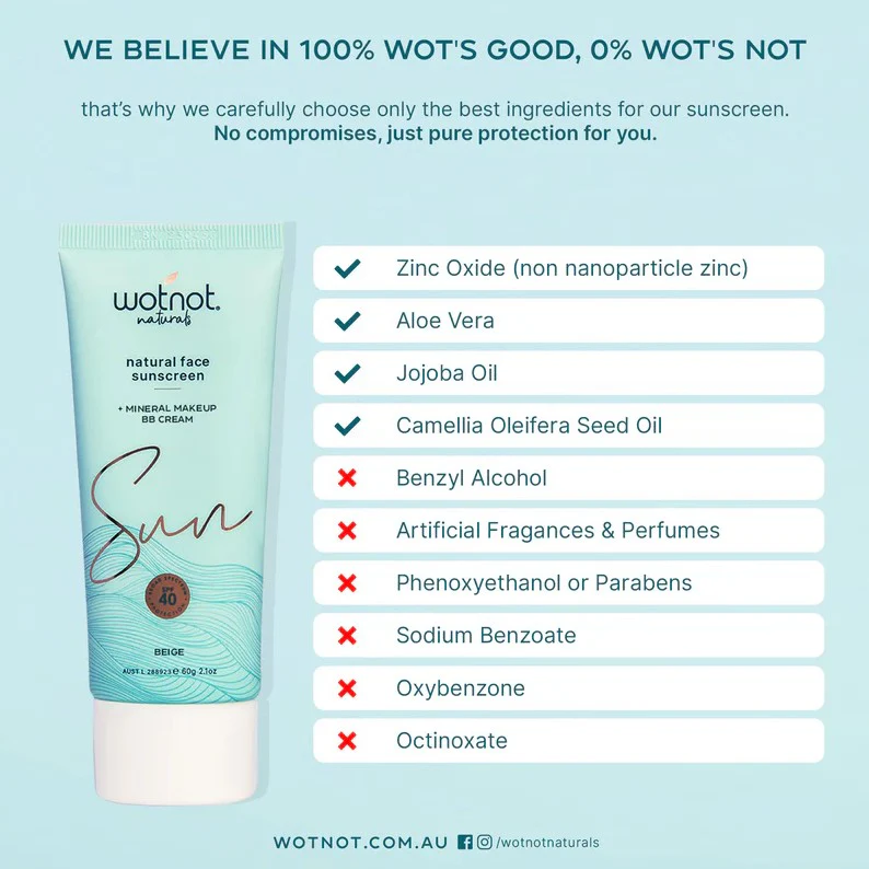 Wotnot Natural Face Sunscreen & BB Cream SPF40 50g - Image 12