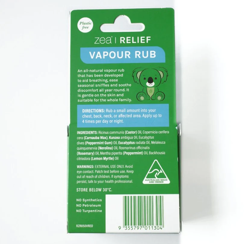 Zea Relief Natural Vapour Rub 50g - Image 2